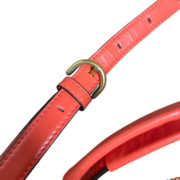 Coach Kristin Orange Woven Leather Double Handles Satchel Shoulder Bag - Picture 16 of 16